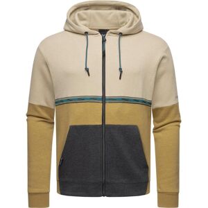 Ragwear Kapuzensweatjacke Herren Baumwolle gestreift, sand