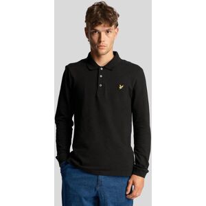 Lyle & Scott Langarm-Poloshirt Herren Baumwolle, schwarz