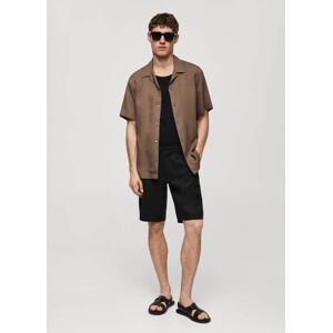 MANGO MAN Slim-Fit-Bermudashorts aus 100 % Leinen Schwarz 36,38,40,42,44,46,48 male