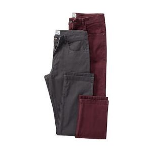 HENSON&HENSON Herren 2er Pack 5-Pocket-Hose bordeaux 58