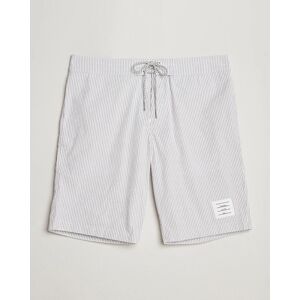 Thom Browne Seersucker Drawstring Board Shorts Light Grey