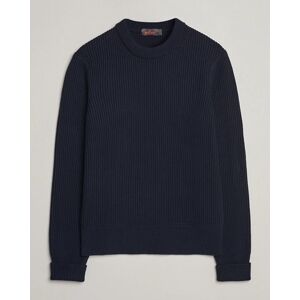 Morris Arthur Navy Cotton/Merino Knitted Sweater Navy