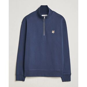 Maison Kitsuné Fox Head Half Zip Sweatshirt Ink Blue