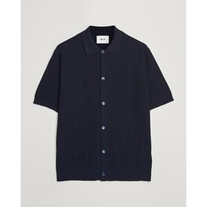 NN07 Nolan Knitted Shirt Sleeve Shirt Navy Blue