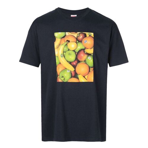 Supreme T-Shirt mit Obst-Print – Blau M Male
