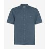 Kurzarmhemd BRAX "Style LIONEL" Gr. XL, Normalgrößen, blau (hellblau) Herren Hemden Leinenhemden