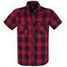 Brandit Kurzarmhemd - Checkshirt halfsleeve - S bis 7XL - für Männer - Größe 5XL - schwarz/rot - Männer - male