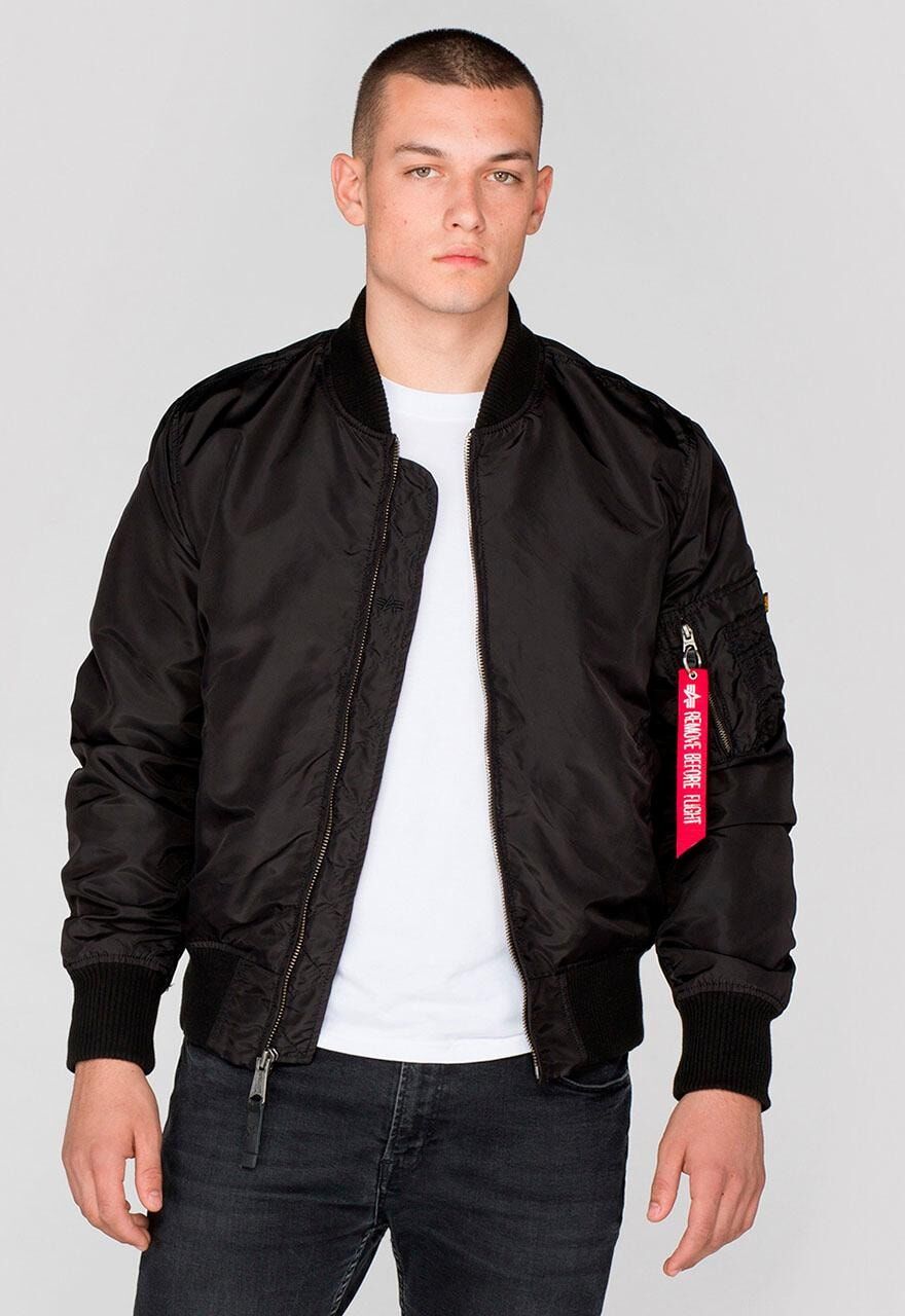 Bomberjacke ALPHA INDUSTRIES "MA-1 TT" Gr. L, schwarz (black) Herren Jacken Übergangsjacken