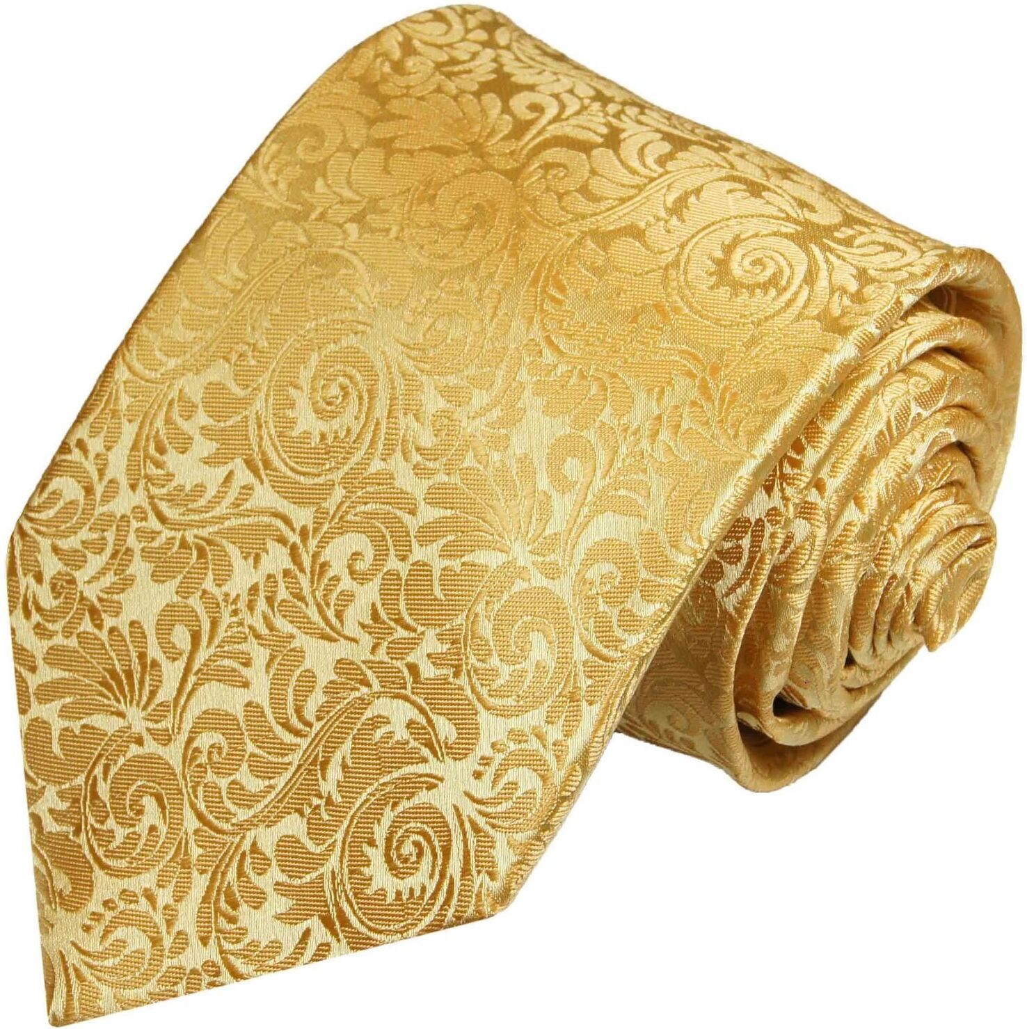 Paul Malone Krawatte »Herren Seidenkrawatte elegant barock 100% Seide« Schmal (6cm), gold 902