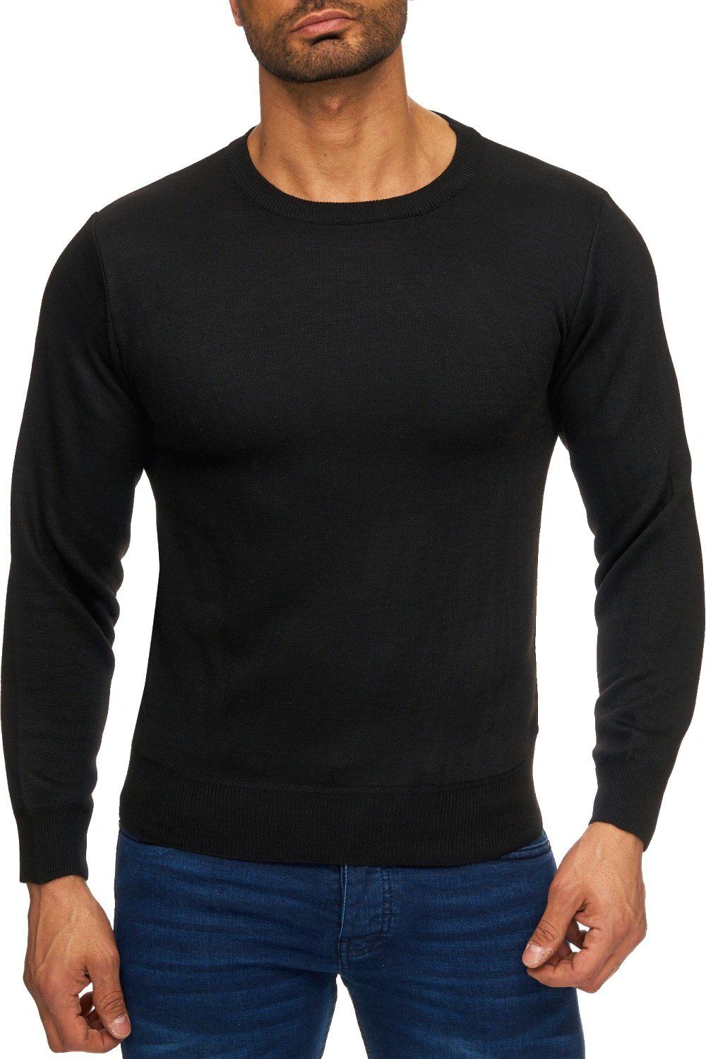 Max Men Strickpullover »1727« Herren Pullover Feinstrick Giani, Schwarz