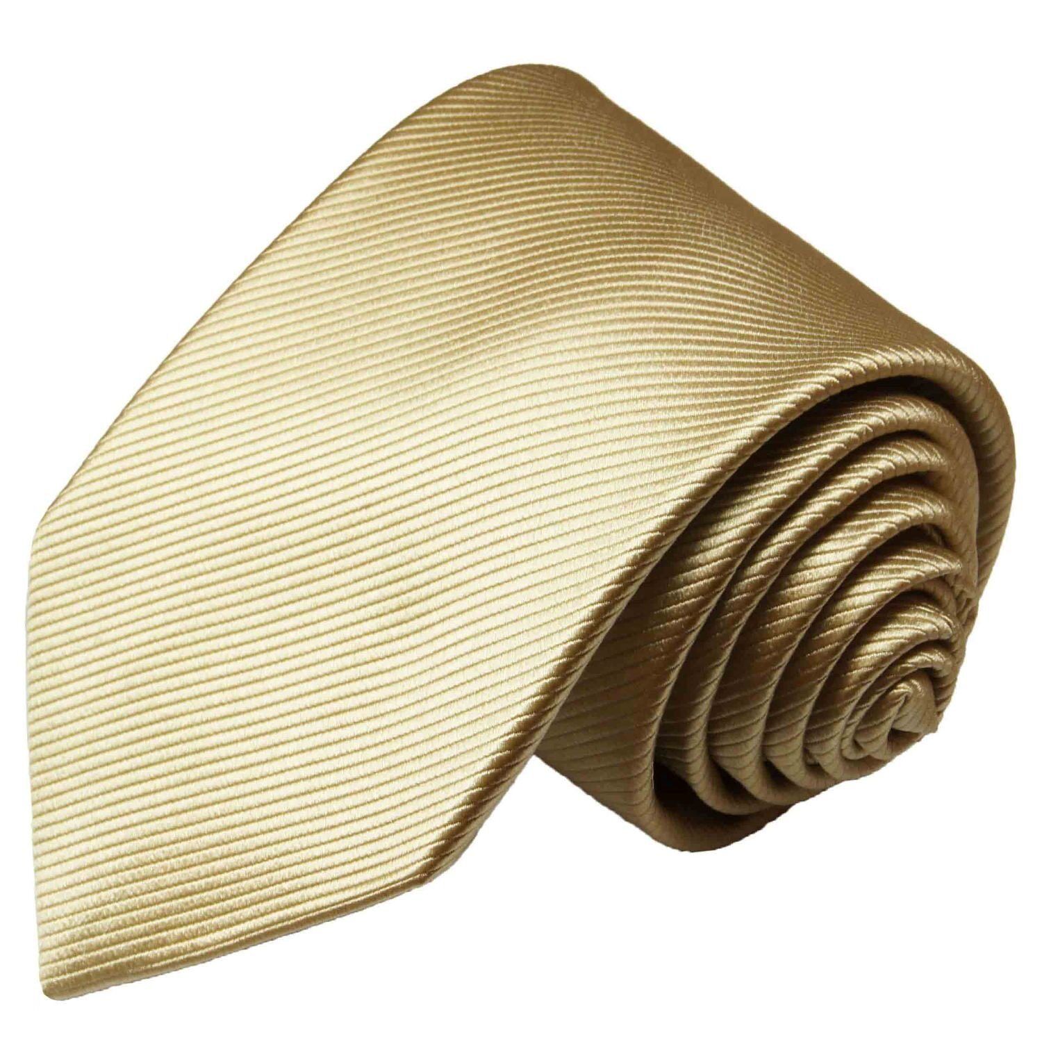 Paul Malone Krawatte »Designer Seidenkrawatte Herren Schlips modern uni 100% Seide« Schmal (6cm), gold 804