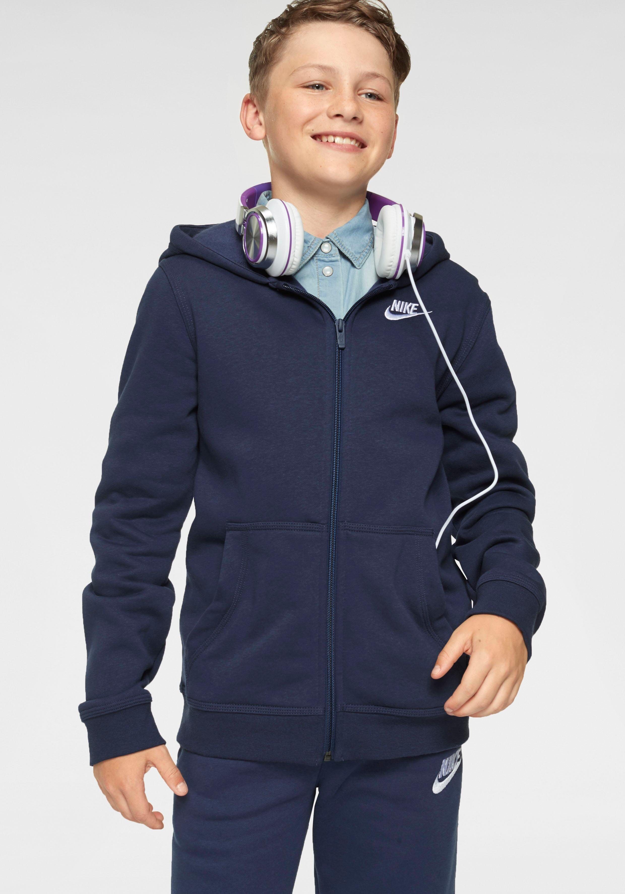 Nike Sportswear Kapuzensweatjacke »BOYS HOODIE FULLZIP CLUB«, dunkelblau