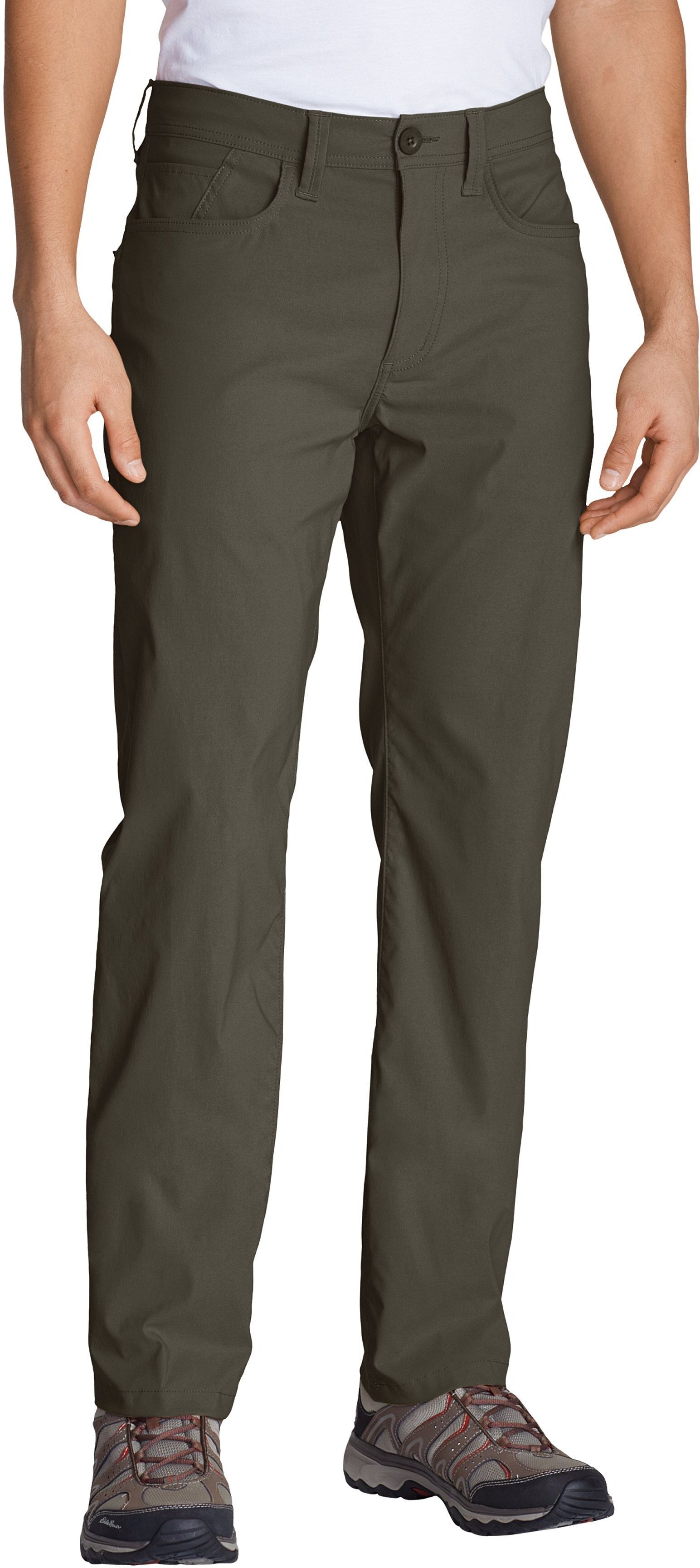 Eddie Bauer Funktionshose Horizon Guide Five-Pocket - Straight Fit, graugrün