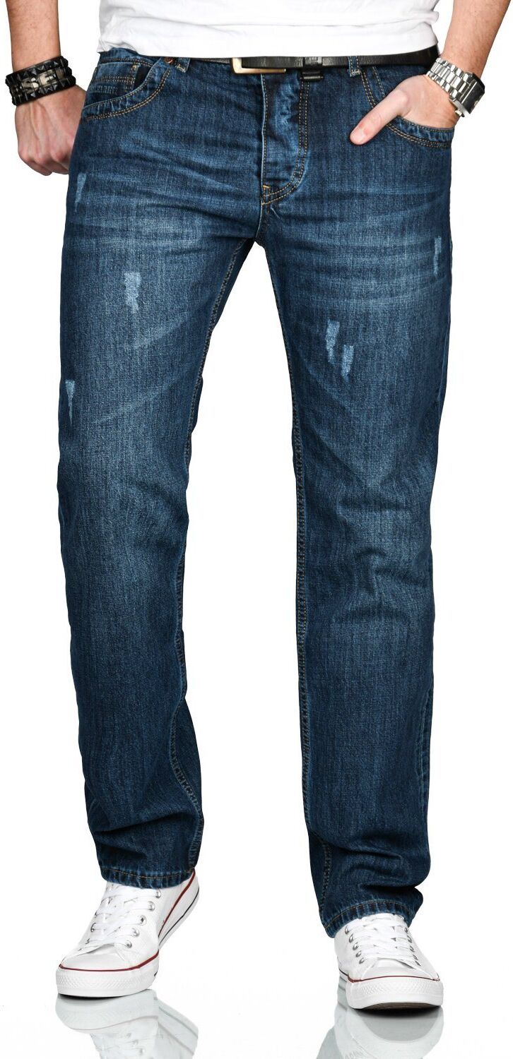 Alessandro Salvarini Regular-fit-Jeans »ASCarlo« mit geradem Bein, mittelblau