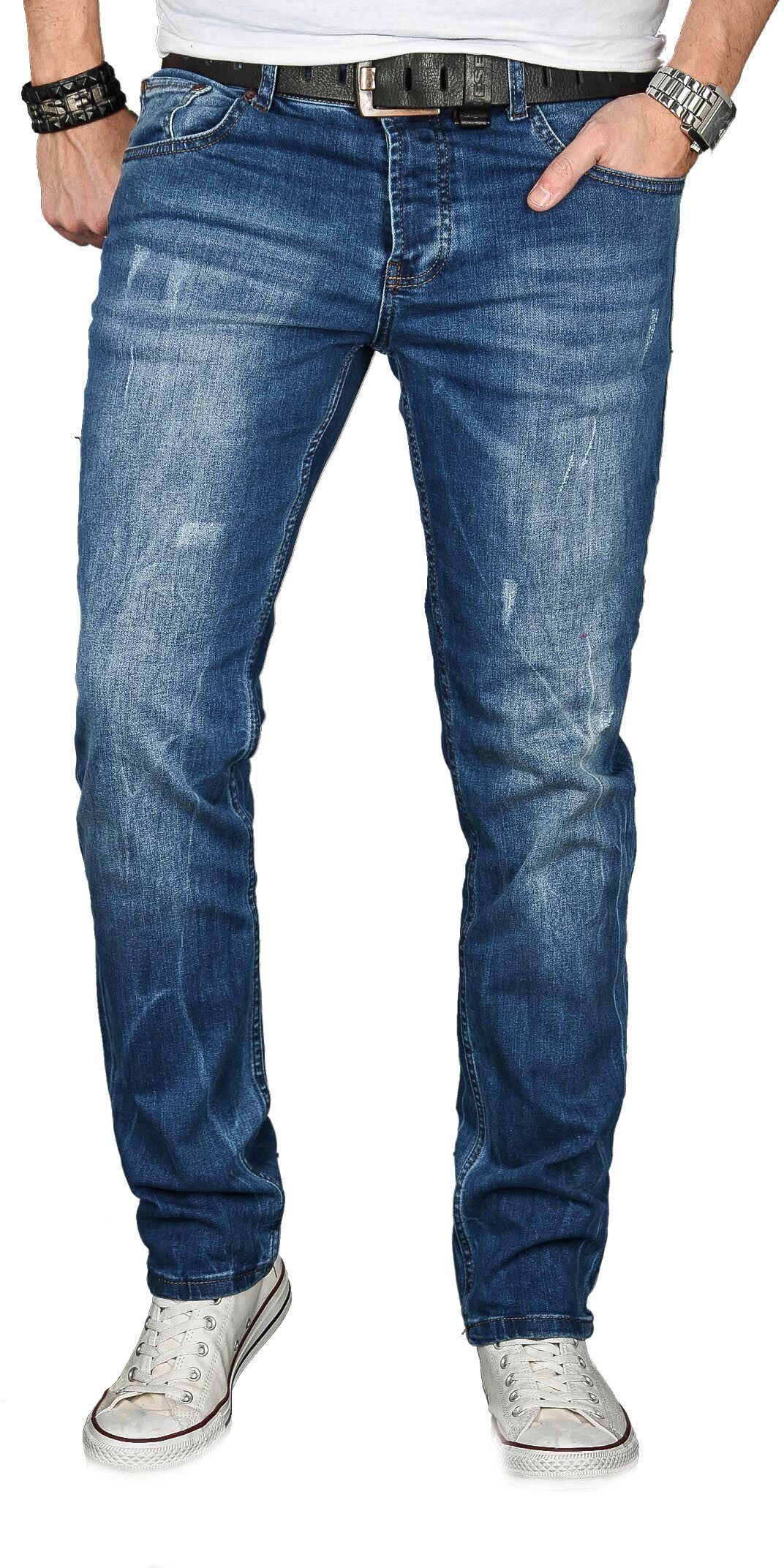 Alessandro Salvarini Slim-fit-Jeans »ASGenova« Stretch mit Elasthan, mittelblau