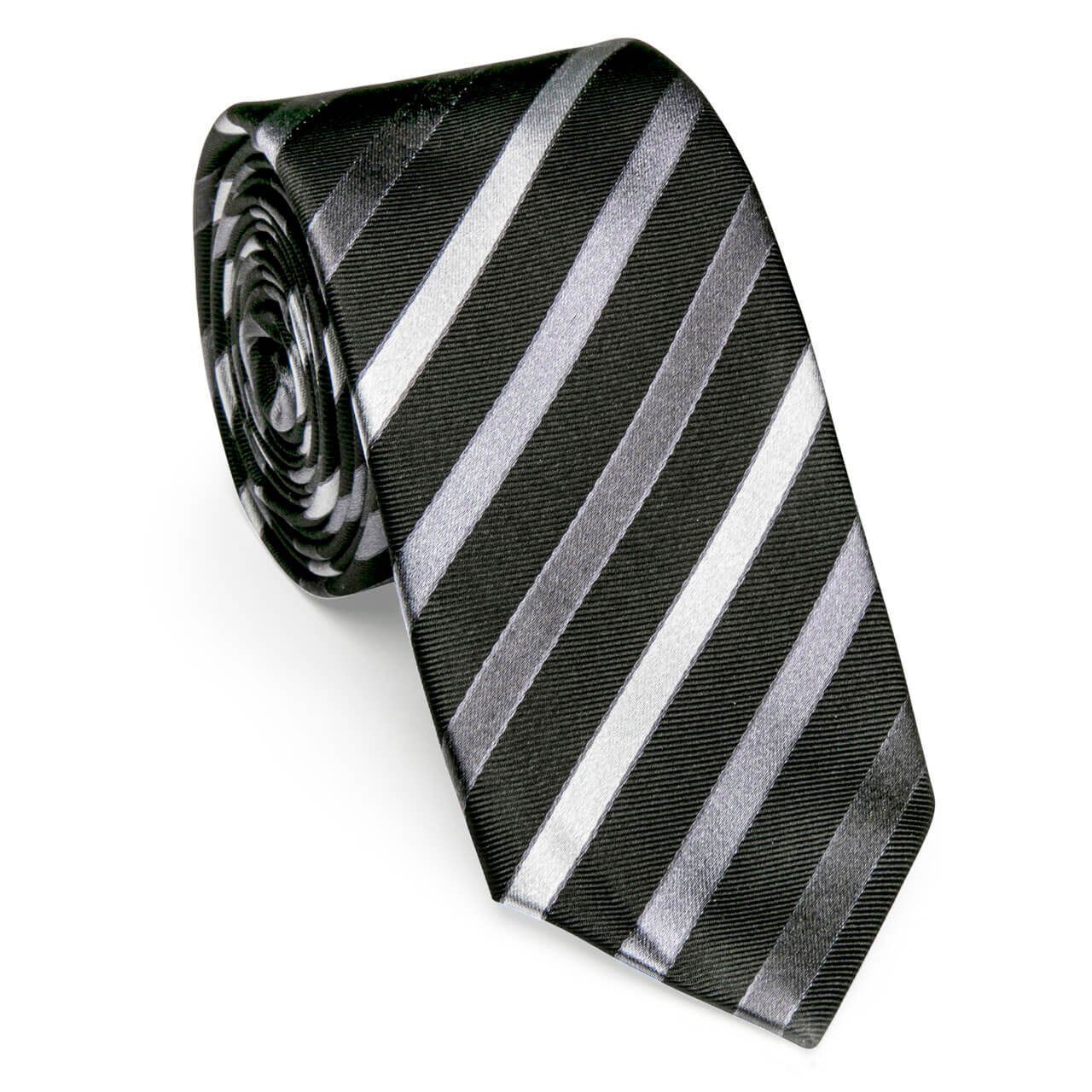 UNA Krawatte »Krawatte - il Classico - 6cm«, Anthrazit Schwarz (372)