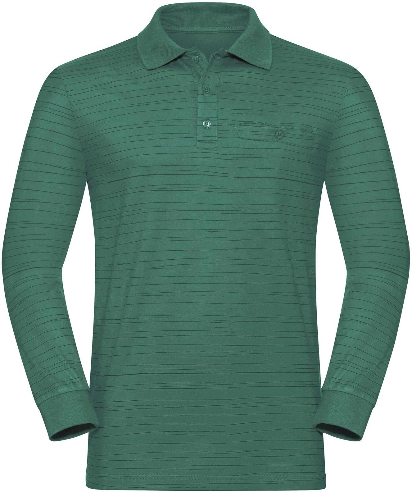 Classic Langarm-Poloshirt, grün