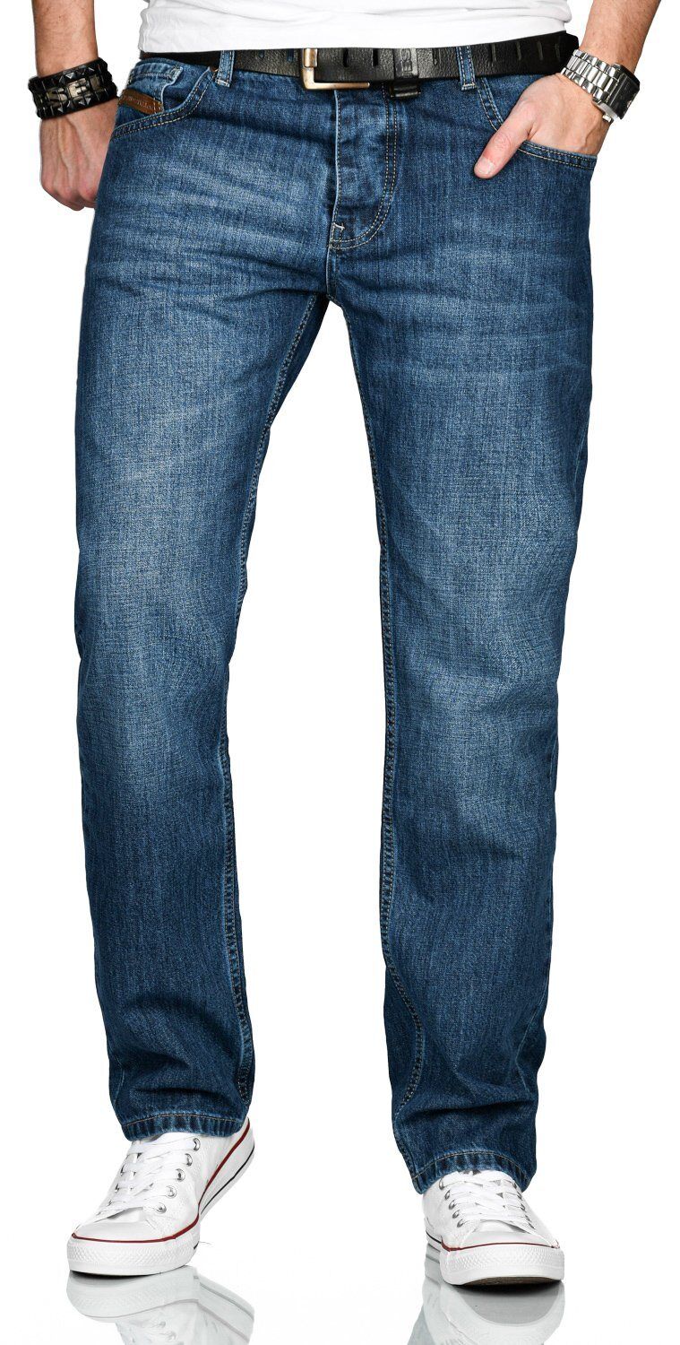 Alessandro Salvarini Regular-fit-Jeans »ASMarco« mit geradem Bein, mittelblau