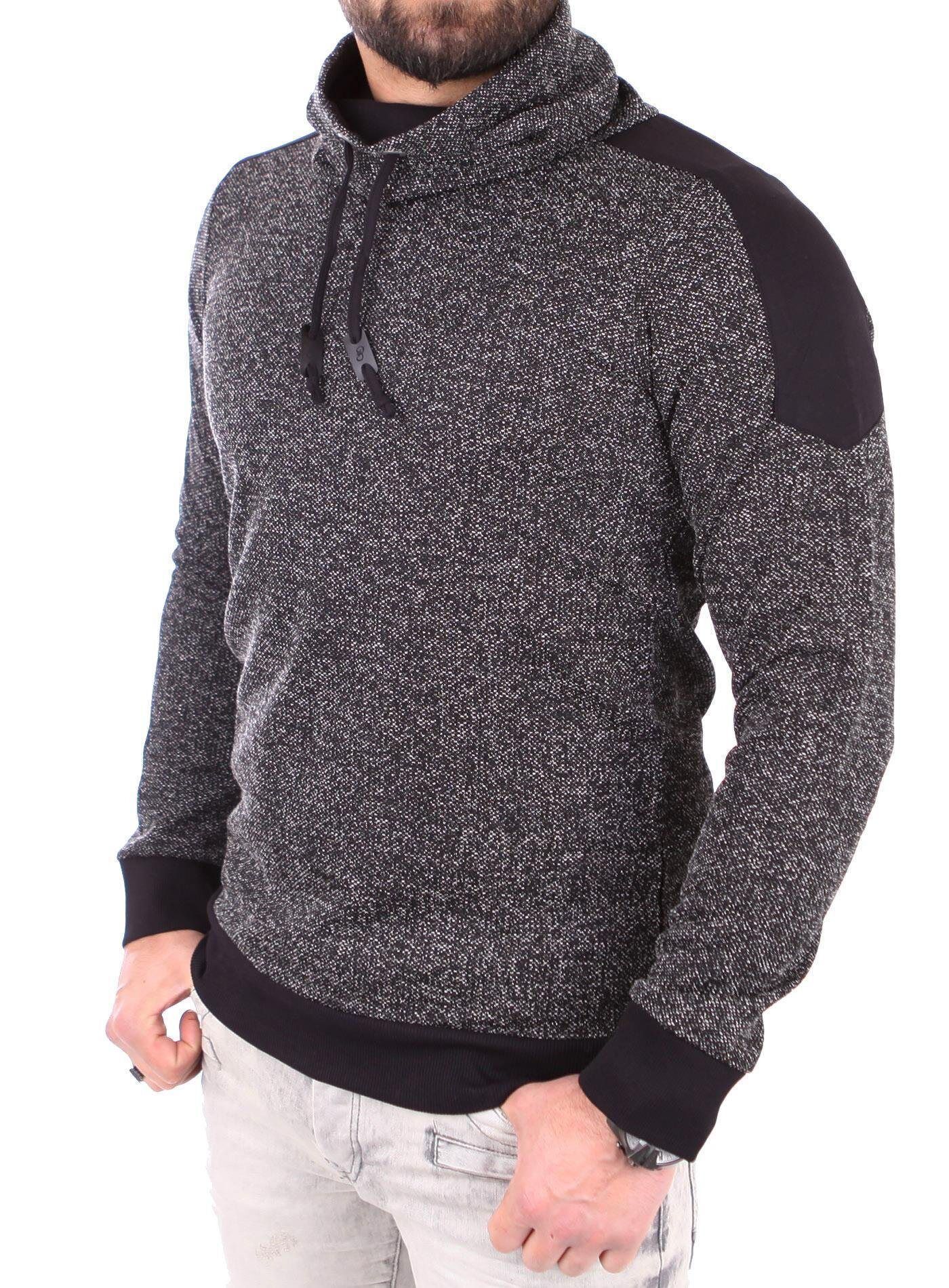 Reslad Strickpullover »Herren Huge Collar Sweatshirt Pullover« mit hohem Kragen, anthrazit