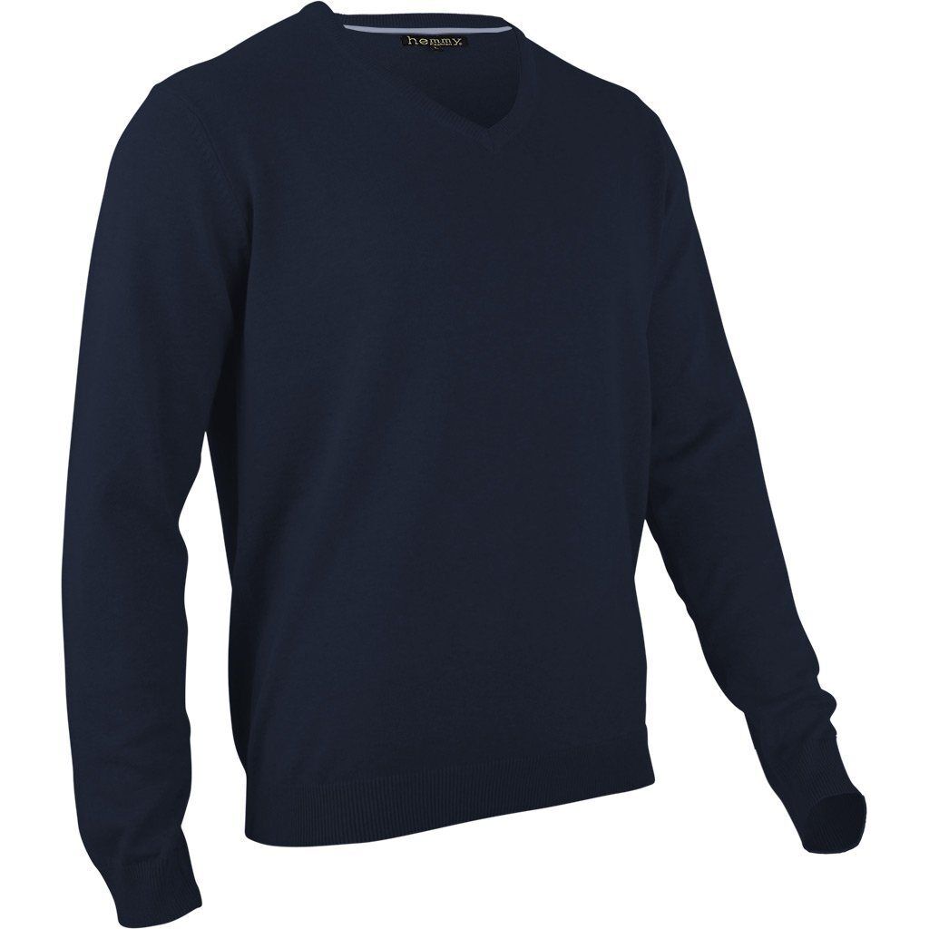 hemmy Fashion V-Ausschnitt-Pullover Pulli Sweater V-Ausschnitt, versch. Ausführungen und Farben erhältlich, Dunkelblau