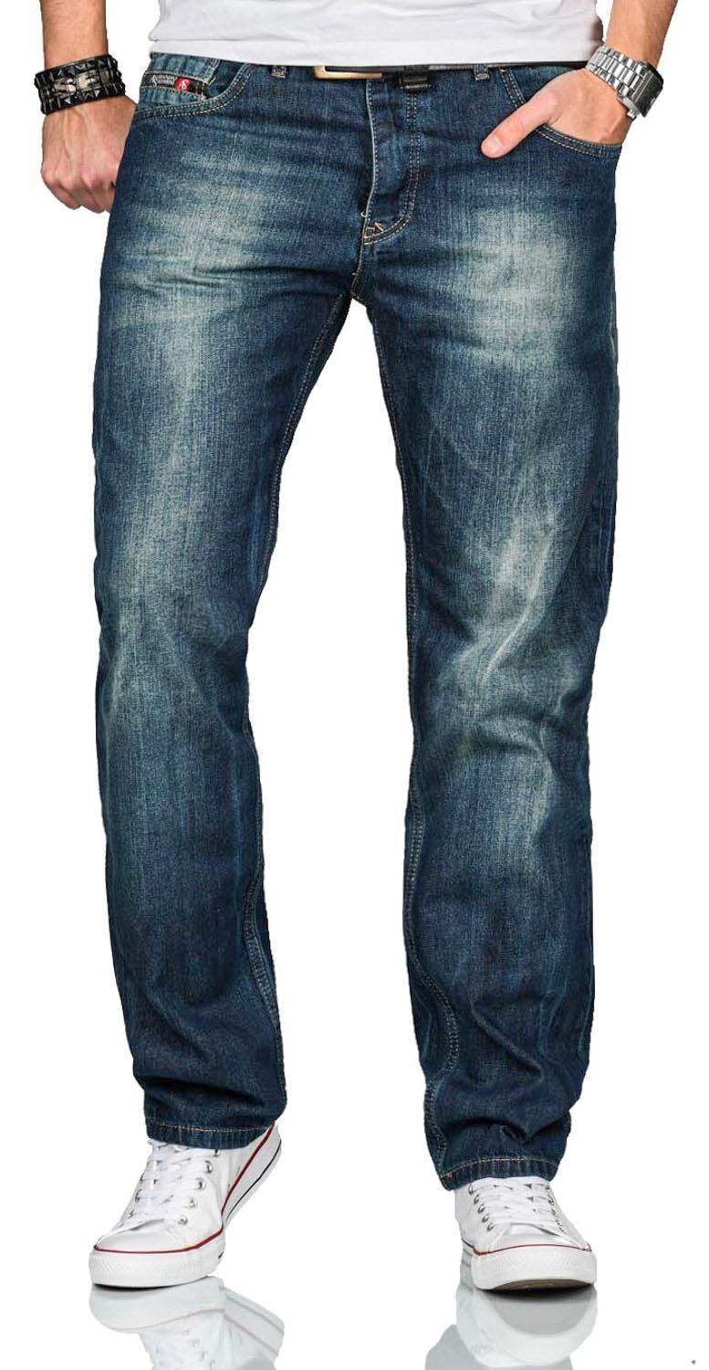 Alessandro Salvarini Regular-fit-Jeans »ASBeppo« mit geradem Bein, mittelblau