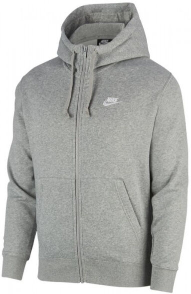 Herren Tennissweatshirt Nike Swoosh M Club Hoodie FZ BB - dark grey heather/matte silver/white