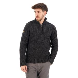 Superdry Sweater Med Halv Lynlås Vintage Jacob Henley Sort XL Mand