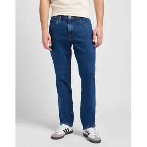 Lee Brooklyn Straight Mid Jeans Blå 31 / 32 Mand