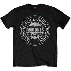 Ramones Unisex T-Shirt: Rock 'n Roll High School, Bowery, NYC (Medium)
