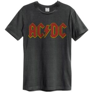 AC/DC: Logo Amplified Vintage Charcoal Medium T Shirt