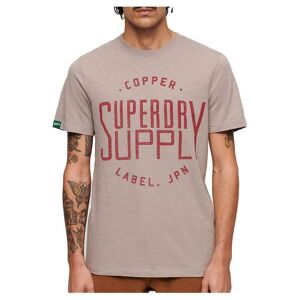 Superdry Kortærmet T-shirt Med Rund Hals Copper Label Workwear Beige M Mand