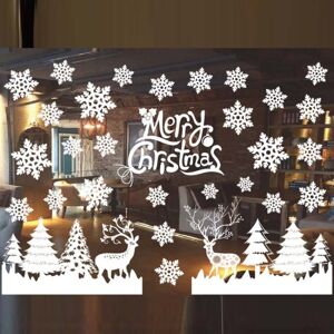 Shoppo Marte Christmas Decoration Window Stickers Wall Stickers Shopping Mall Supermarket Window Decoration(White 818)