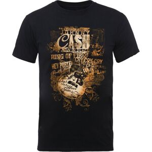 Johnny Cash Unisex T-shirt med titler på guitarsange for voksne