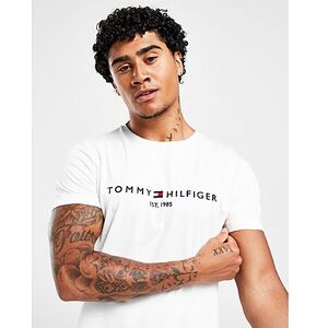 Tommy Hilfiger Logo T-Shirt Herre, WHITE