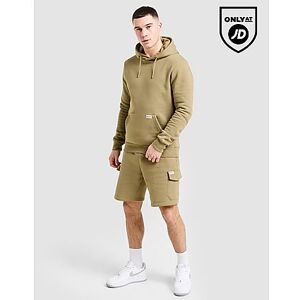 McKenzie Overhead Hoodie Cargo Shorts Set, Brown