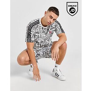 adidas Originals Sticker All Over Print T-Shirt, White