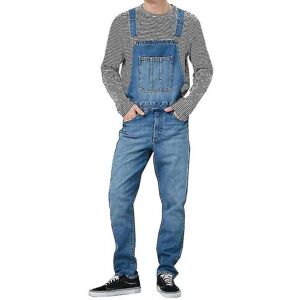 Mænd Jeans Bukser Denim Dungarees Overalls Bib And Brace Arbejdsbukser Dark Blue 2XL