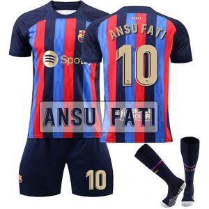 Barcelona Home Set T-shirt #10 Ansu Fati Uniform Fodboldtrøje H 28