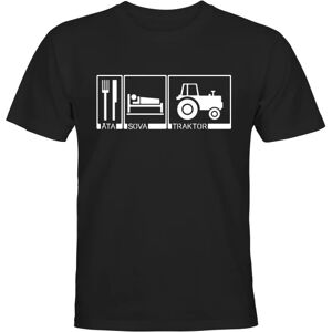 Eat Sleep Tractor - T-SHIRT - MÆND Svart - L