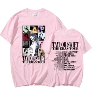 HeyMAN Taylor Swift The Eras Tour International Mænd Kvinder kort T-shirt rund krave trykt Pink XXXL