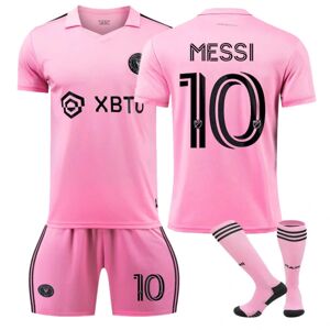 Football Messi No. 10 Jerseysæt Fodboldtrøjeshortssæt Fangave T-shirt pink M
