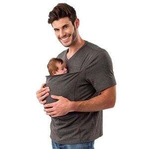 TFXHUA Baby Tank Top Kangaroo Big Pocket T-Shirt Grey Man XL