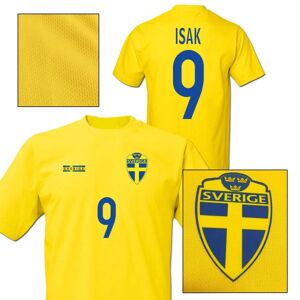 Highstreet Fodboldtrøje i svensk stil med t-shirt med Isak 9 print 120cl 5-6år