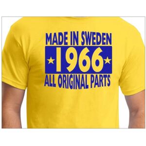 Highstreet Gul T-shirt Lavet i Sverige 1966 Alle originale dele XXL