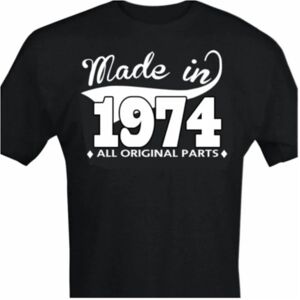 Highstreet Sort T-shirt med design - Lavet i 1974 - Alle originale dele XL