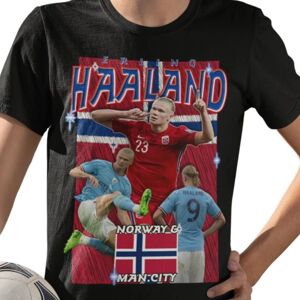 Highstreet Erling Haaland T-shirt - Man City & Norway spillertrøje sort XXXL