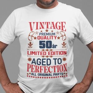 Highstreet 50 års fødselsdag hvid T-shirt - Vintage Limited edition XL