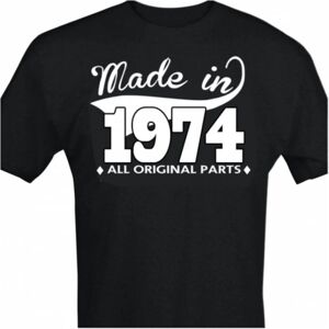 Highstreet Sort T-shirt med design - Lavet i 1974 - Alle originale dele M