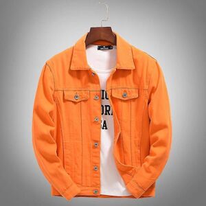 Mænd Jakker Streetwear Denimjakke Casual Fashion A Orange Aisan M