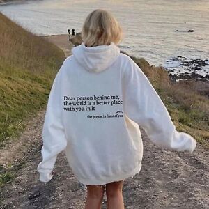 Dear Me Behind Sweatshirt Person Hættetrøje Person Hættetrøje,Dear Me Behind Dear S/M/L/XL/XXL/3XL/4XL White 2XL